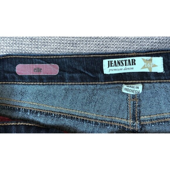 Jeanstar Premium Denim Elle Jeans Womens Size 16P Dark Blue Mid Rise Average - Picture 5 of 13